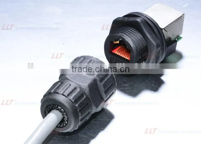 LLT high quality IP67 RJ45 connector waterproof Cat 5e cable connector