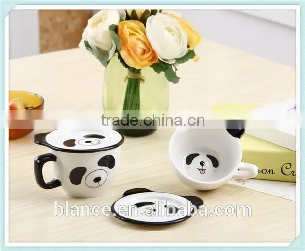 ceramic cute panda mug with panda face shape
