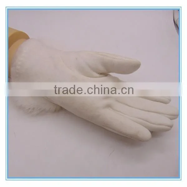 PU And Lace Lined Thick Sexy Gloves Women With Fur