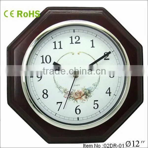 antique octagonal wood clock watch vintage wall