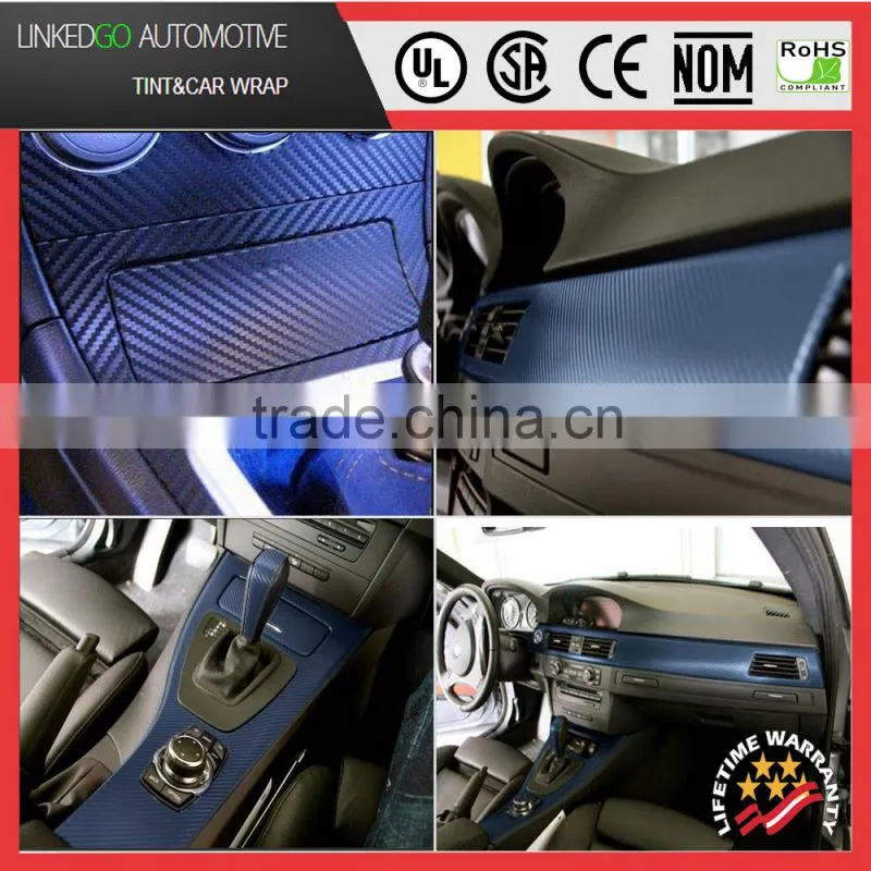 Promotional Carbon Fiber Sheet 1.52*30m 3D Pink self adhesive Customized Car Accessory