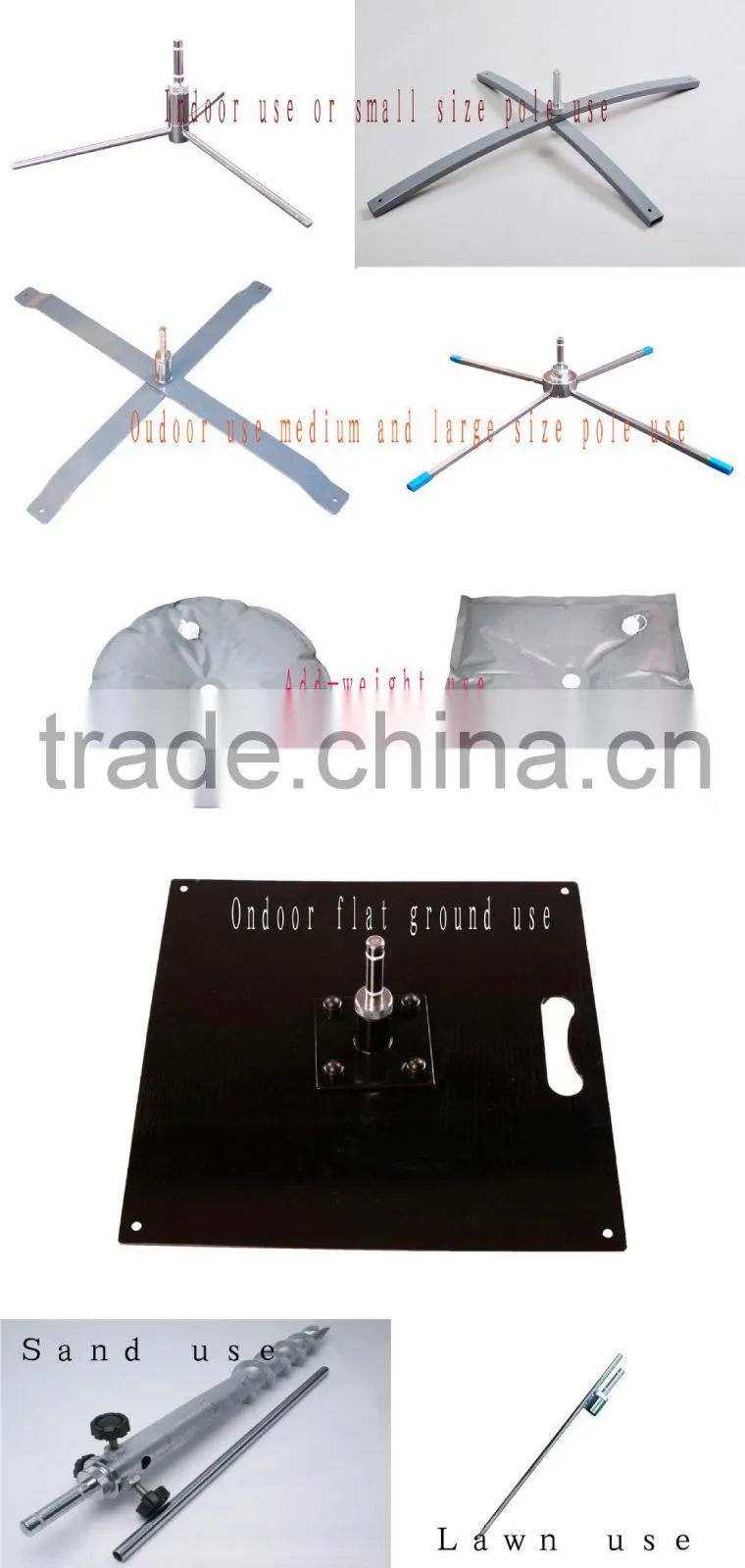 Hot Sales Cheap Popular Advertising Metal Flag Pole Base Cross Base for Flagpole