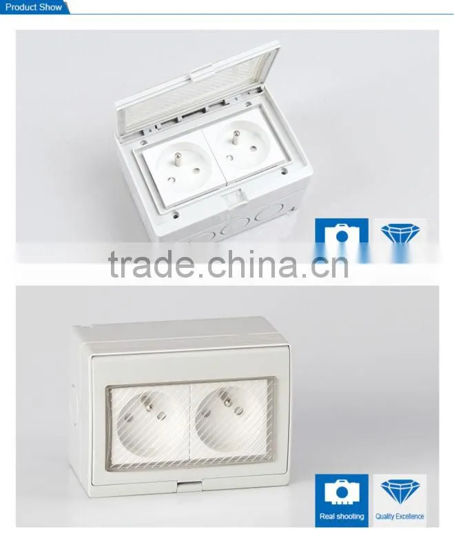 ABS material IP55 waterproof power socket SP-2FR