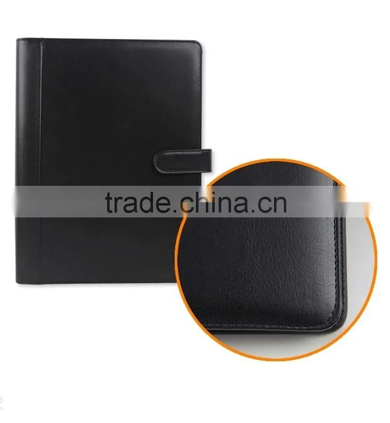 BWF- 14/15 black /brown leather multi-function manager portfolio&a4 pu leather portfolio folders&leather portfolio folder