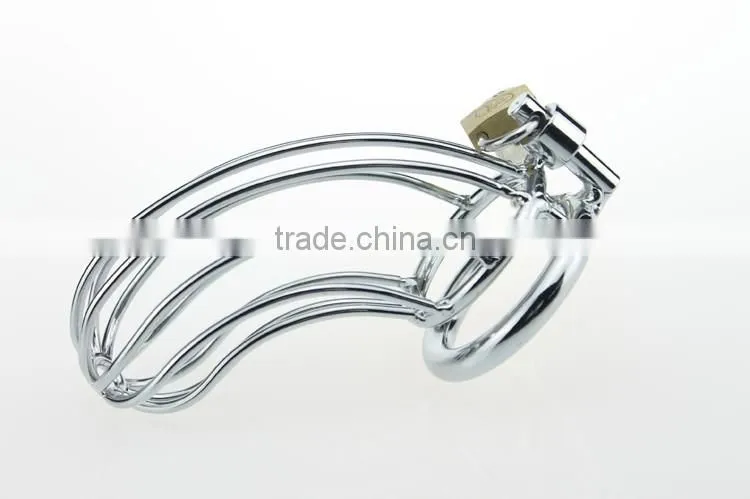 Girls Lock The Steel Anal Lock Penis Ring Sex Toy Chastity Cock Cage