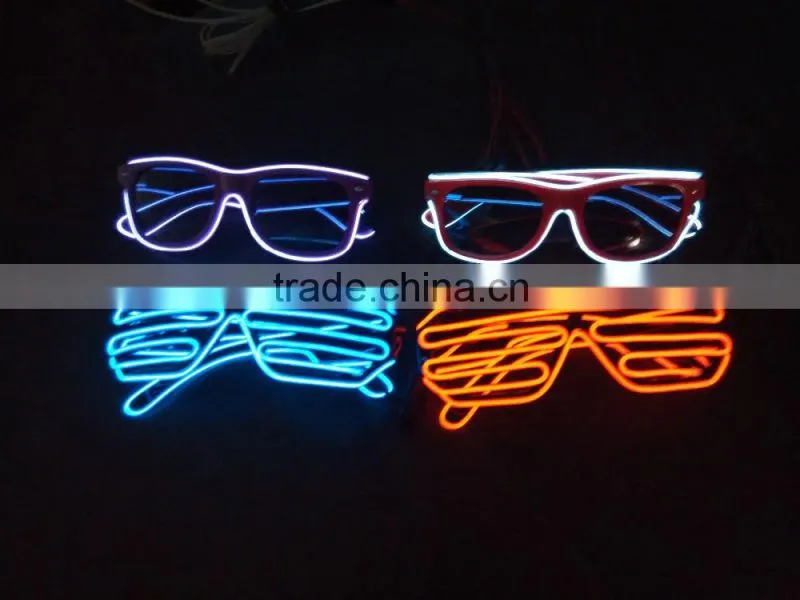 2016 colorful glowing EL wire glasses manufacturer for party