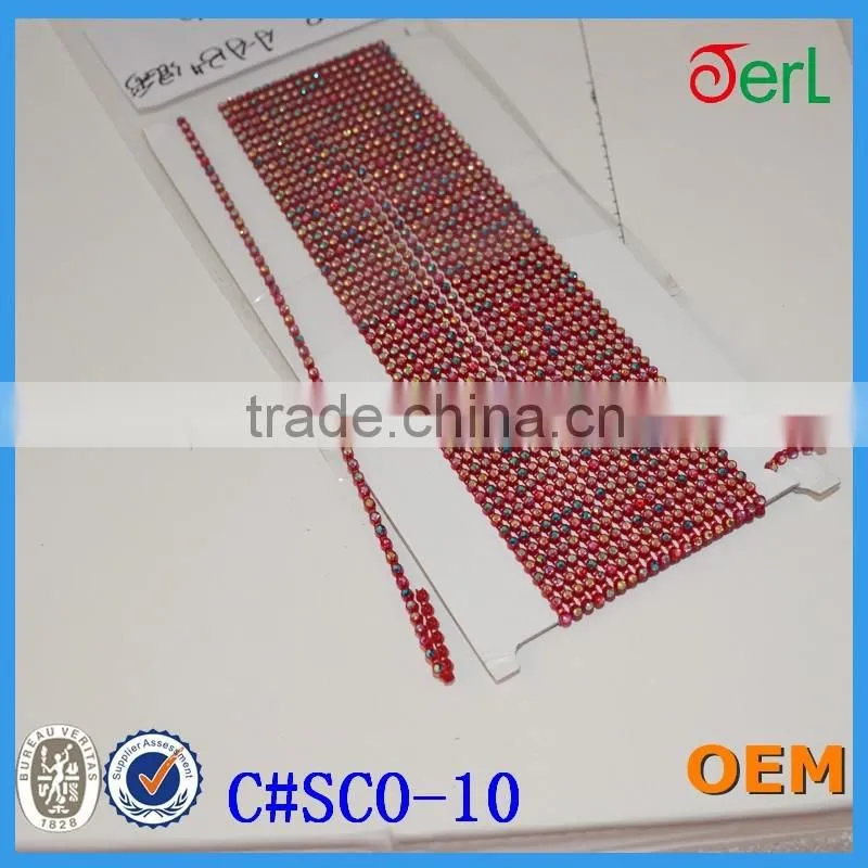 Rhinestone Banding Trim Single Row 10 Yards Ss8, Colorful Rhinestone Plastic Banding