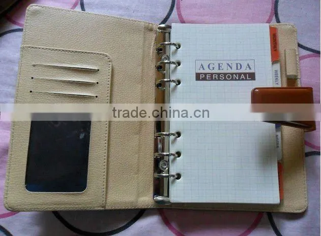 2013 New fashion leather notebook with front pocket