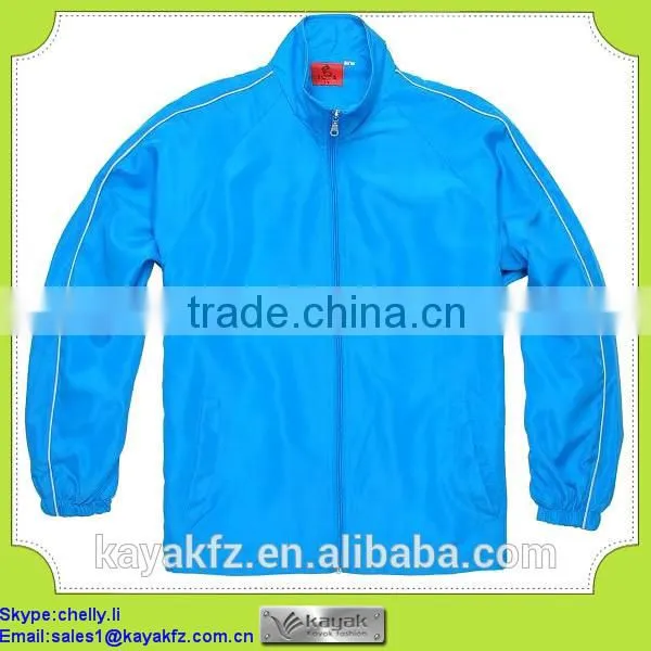 custom blue nylon ski windbreaker jacket