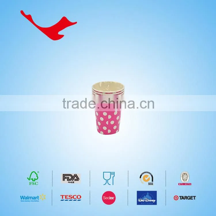 8oz PE coated Single wall disposable paper cups with Printing
