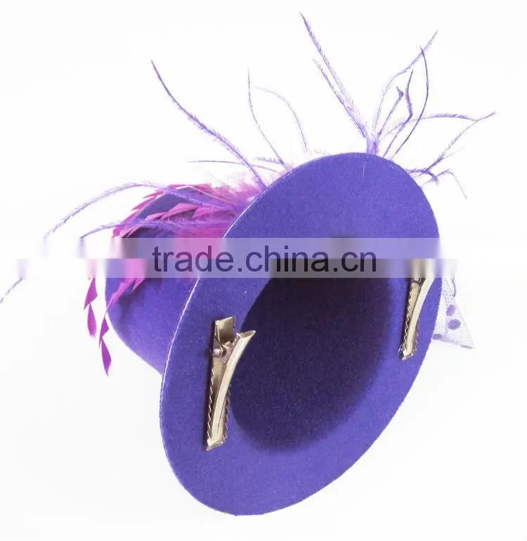 MYLOVE purple high mini top hat with clips party hat MLGM044