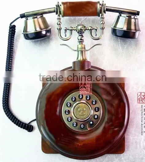 Handmade Antique Telephone Wood Vintage Wall Phone