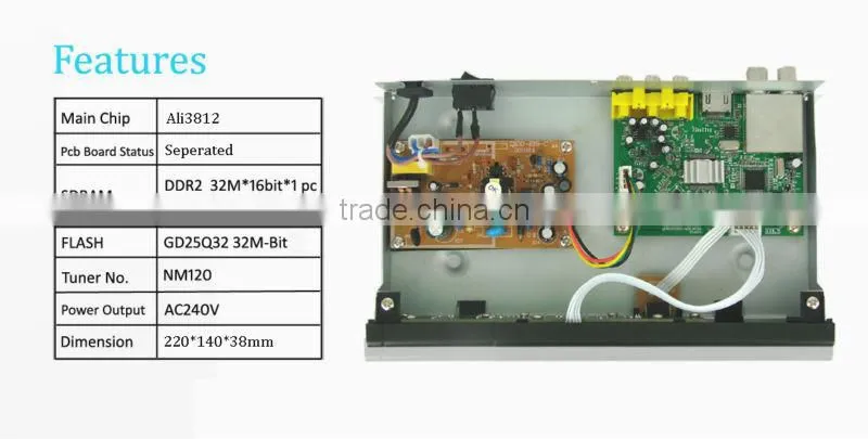 Metal Housing Full HD 1080P 220mm DVB-T2 Terrestrial TV Receiver with Digital LED Display