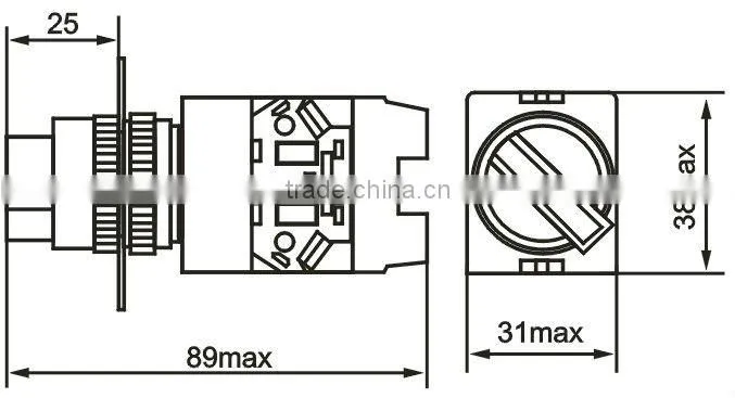 2 or 3 position rotary selector switch with long handle silver contact D7-11XB