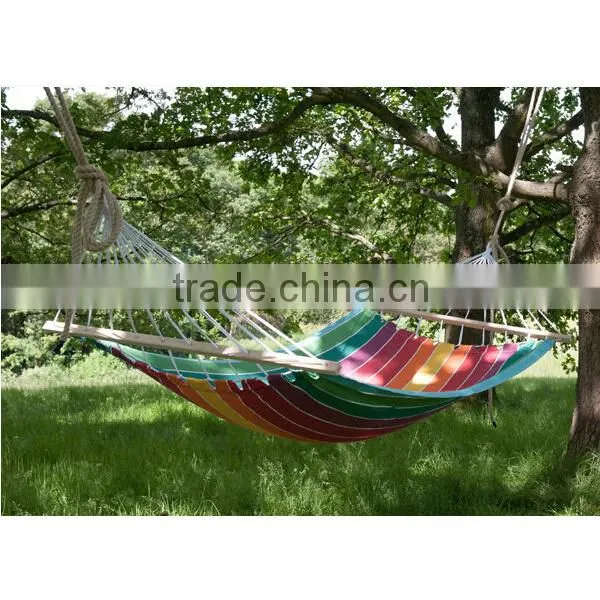 China Ningbo Portable Single Spreader Bar Cotton Woven Hammock