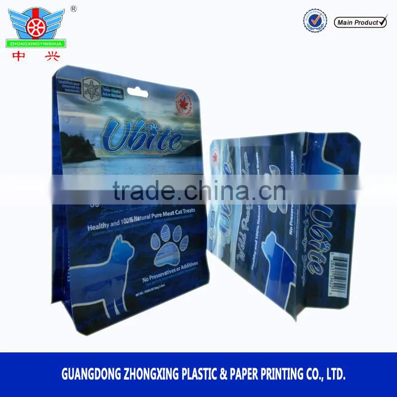 Food Grade Transparent Clear Window Plastic Square Block Bottom With Slider Zipper Bag