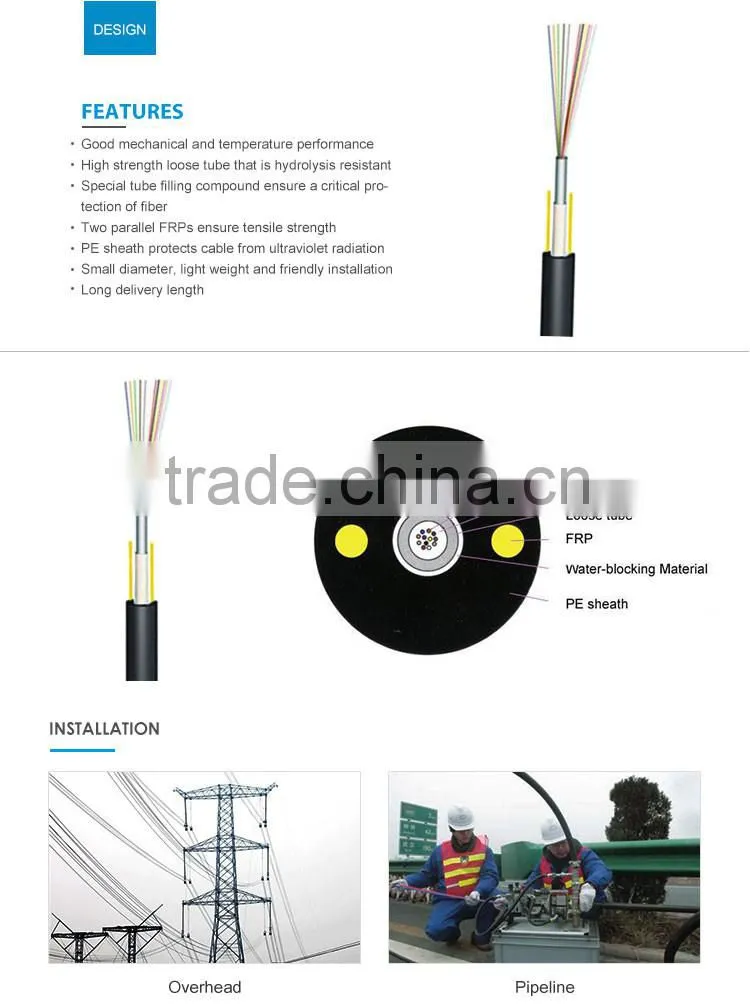 Wholesale good mechanical performance GYFXY direct burial fiber optic cable