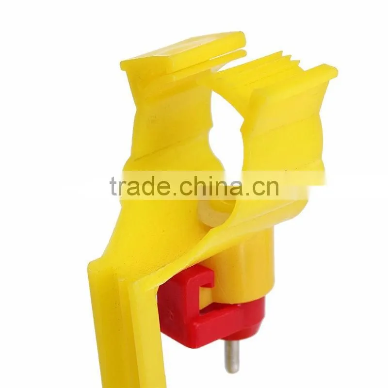 Poultry Chicken Duck Hanging Drinking Water Nipple Drinker Feeder With Cup New