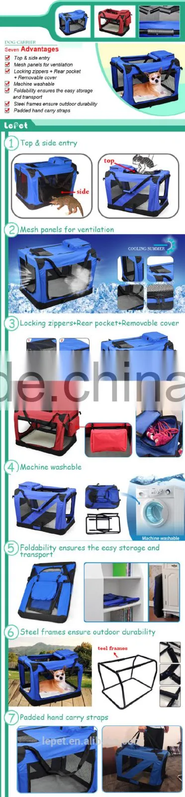 Custom logo foldable top opening cat carrier pet carrier soft sided cat carrier
