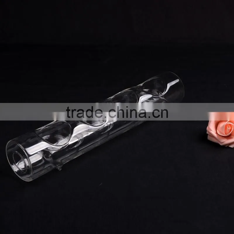 Unique design, tubular glass candle holder, home decoration, elegant noble candle holder