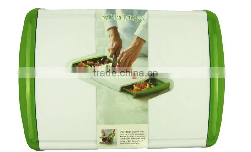 Plastic Multifuncation chopping cutting board with removable drawers