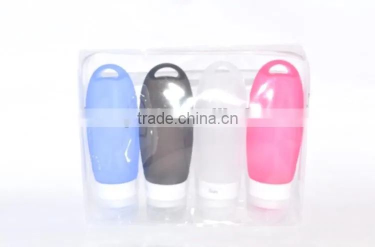 cute silicone baby bottle for lotion and cream filling while traveling MP4410