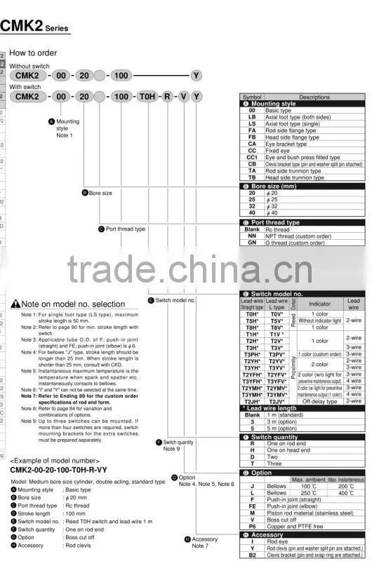 CKD CMK Series Mini pneumatic lift cylinder pneumatic cylinder