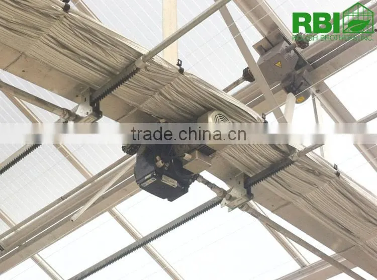 Aluminum frame Glass Greenhouse PC greenhouse with aluminum structure single span with automatic ventilation greenhouse