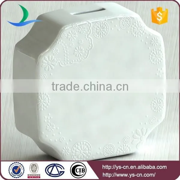 Factory wholesale white ceramic piggy banks For Kids