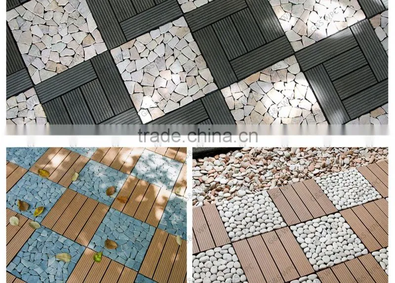 Outdoor eco-friendly composite wpc interlocking decking tiles anti-slip wpc diy flooring