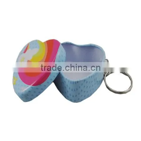 heart shaped tin box with key ring
