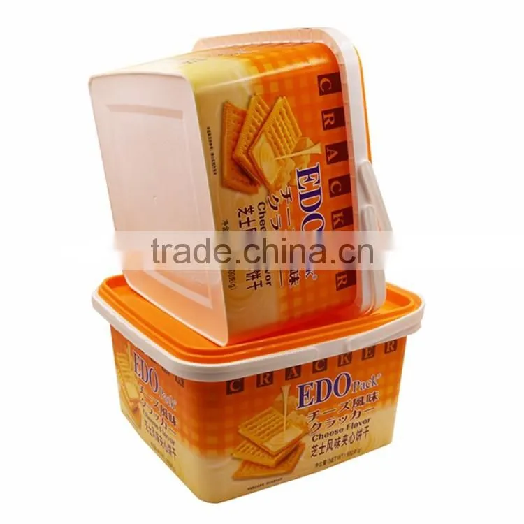 Wholesale Biscuit Package Chocolate And Biscuit Plastic Cup with IML Cover, Food Disposal Microwave Container