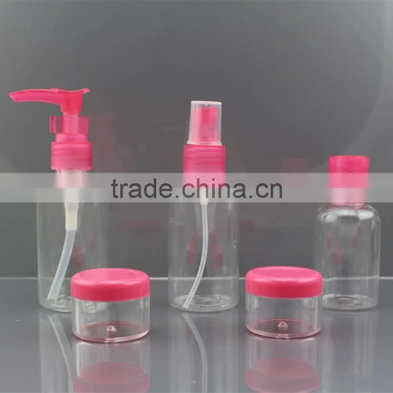pvc bag package transparent spray bottle pump bottle plastic bottle set for cleaning products
