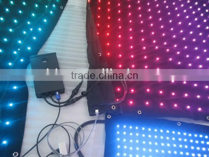 new inventions PC control DMX wholesale led lighted fabric curtains for bar/club/ stage decoration
