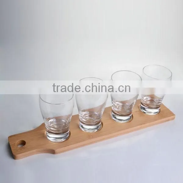 LFGB,FDA,CIQ,SGS Certification and Eco-Friendly Feature shot glass set with wooden tray