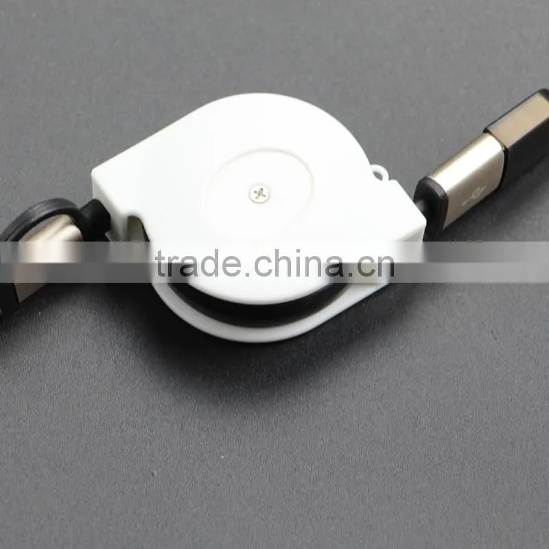2in1 Retractable Universal Android&iOS Light to USB Charging Cord Tangle-free Charger