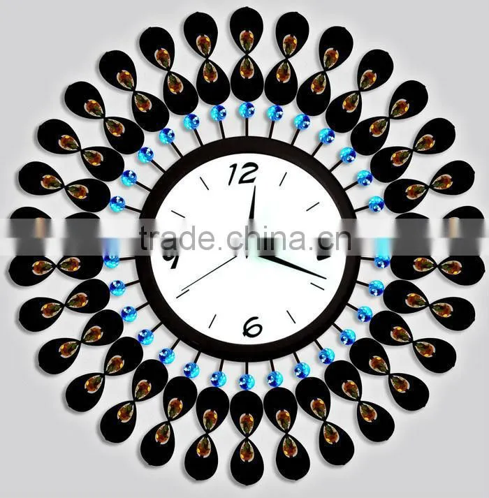 60*60CM metal diamond craft wall clock with CE