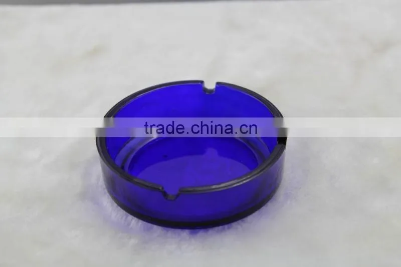 glass ashtray, bule color glass ashtray, natural blue color glass ashtray