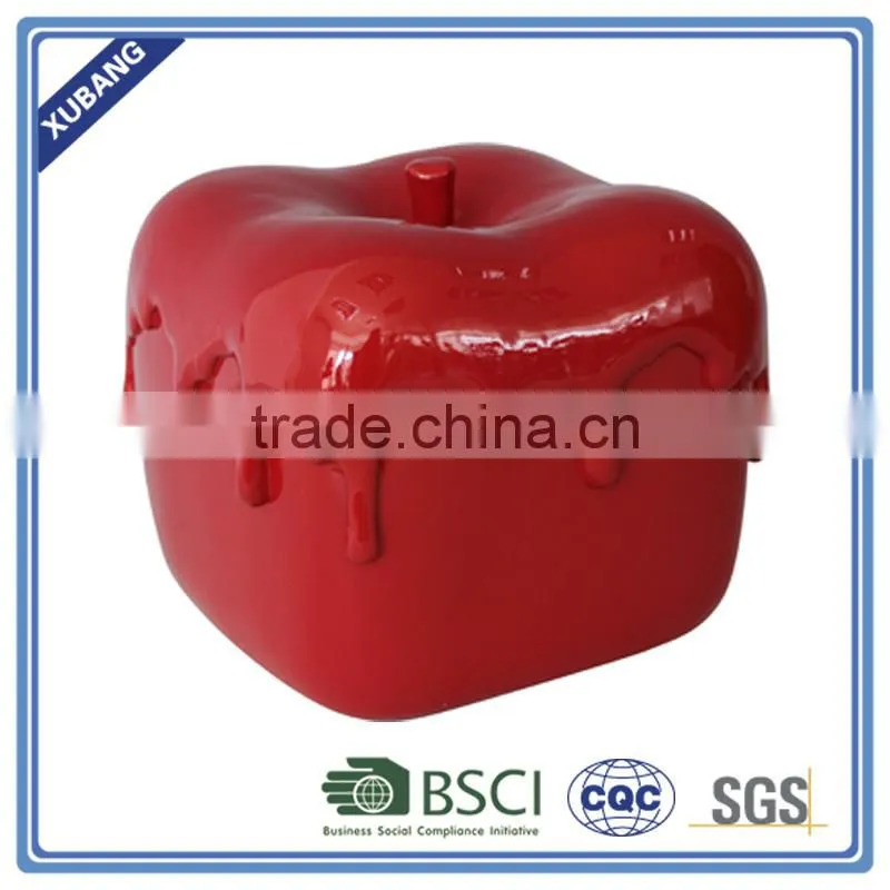 Poly resin red Square apple home docer