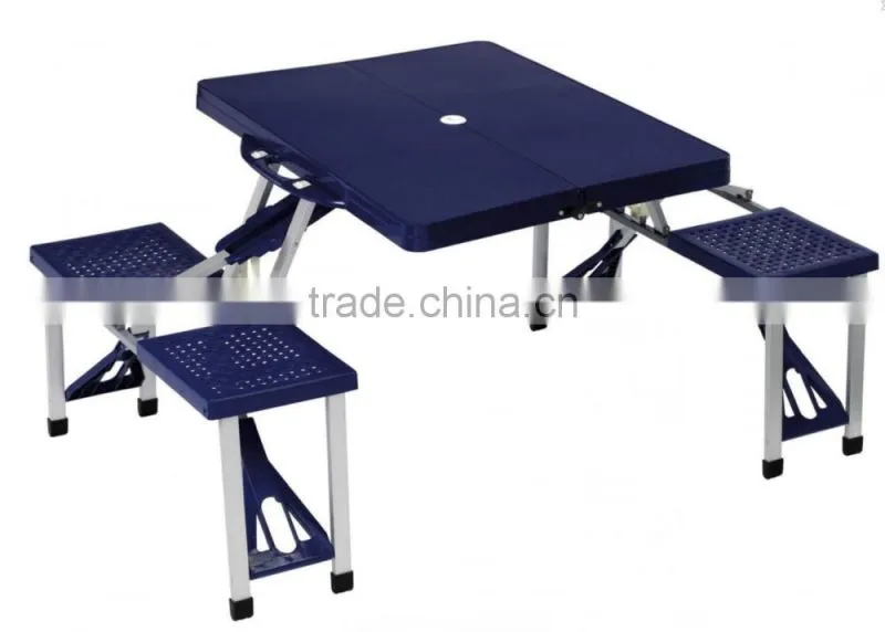 METAL FOLDING IRON TABLE AND CHAIRS WITH ALUMINUM LEGS