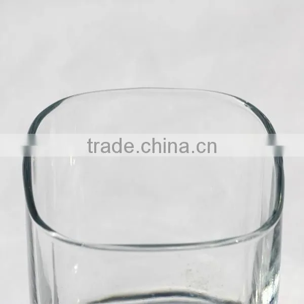 High Quality Pressed Square Glass Candle Holder