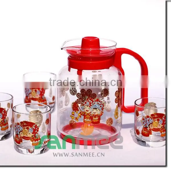 Home Decorative Glass Drinking Sets Big Jar Glass Water Sets
