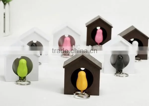 bird's nest key ring with whistle hang on the wall