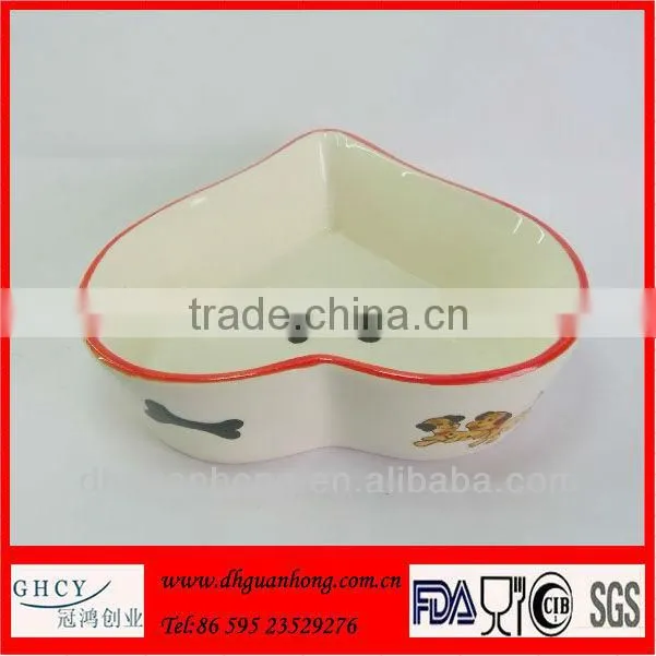 Dolomite Heart Shaped Pet Bowl