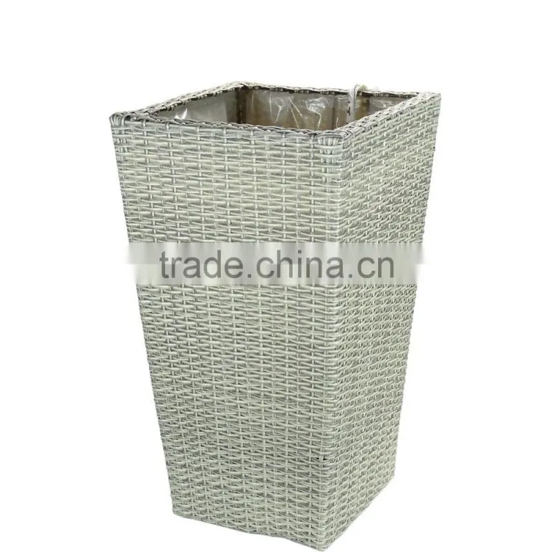 Tall rattan garden planter and storing