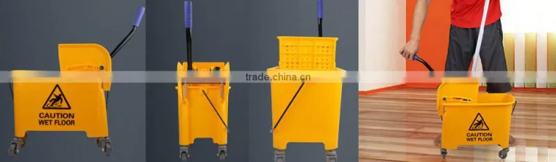 24L mop bucket with wringer side press plastic