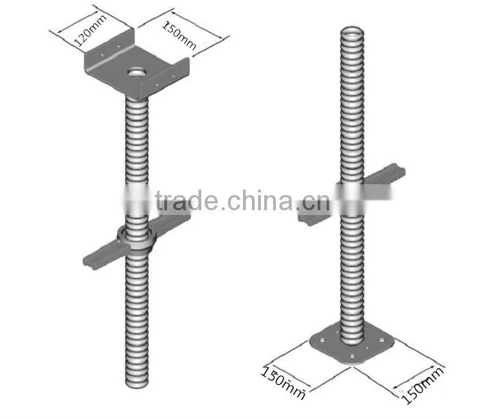 stainless steel removable metal base jack post with base plate