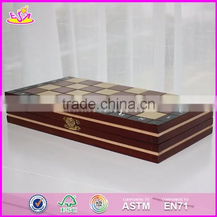 2017 New design children educational wooden chessboard with chess pieces W11A055