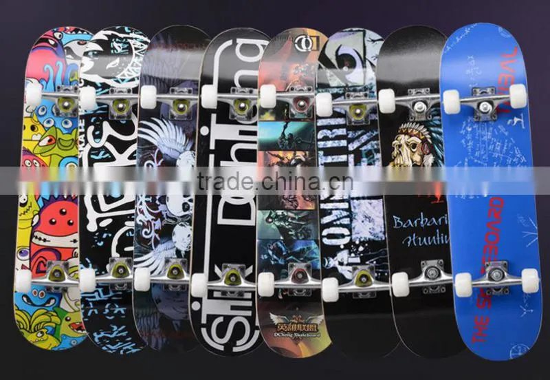 water thermal transfer 4 PU Wheel Maple Sport Skateboard Good reputation 9 Plies longboard skateboard cheap