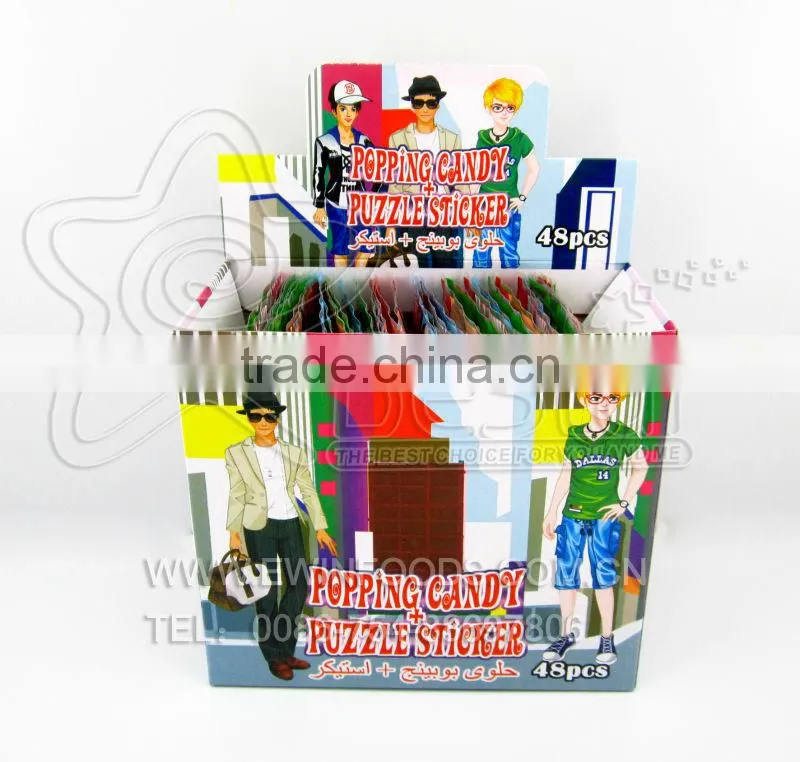 Fashion !!! Magic Popping Candy With Puzzle Sticker